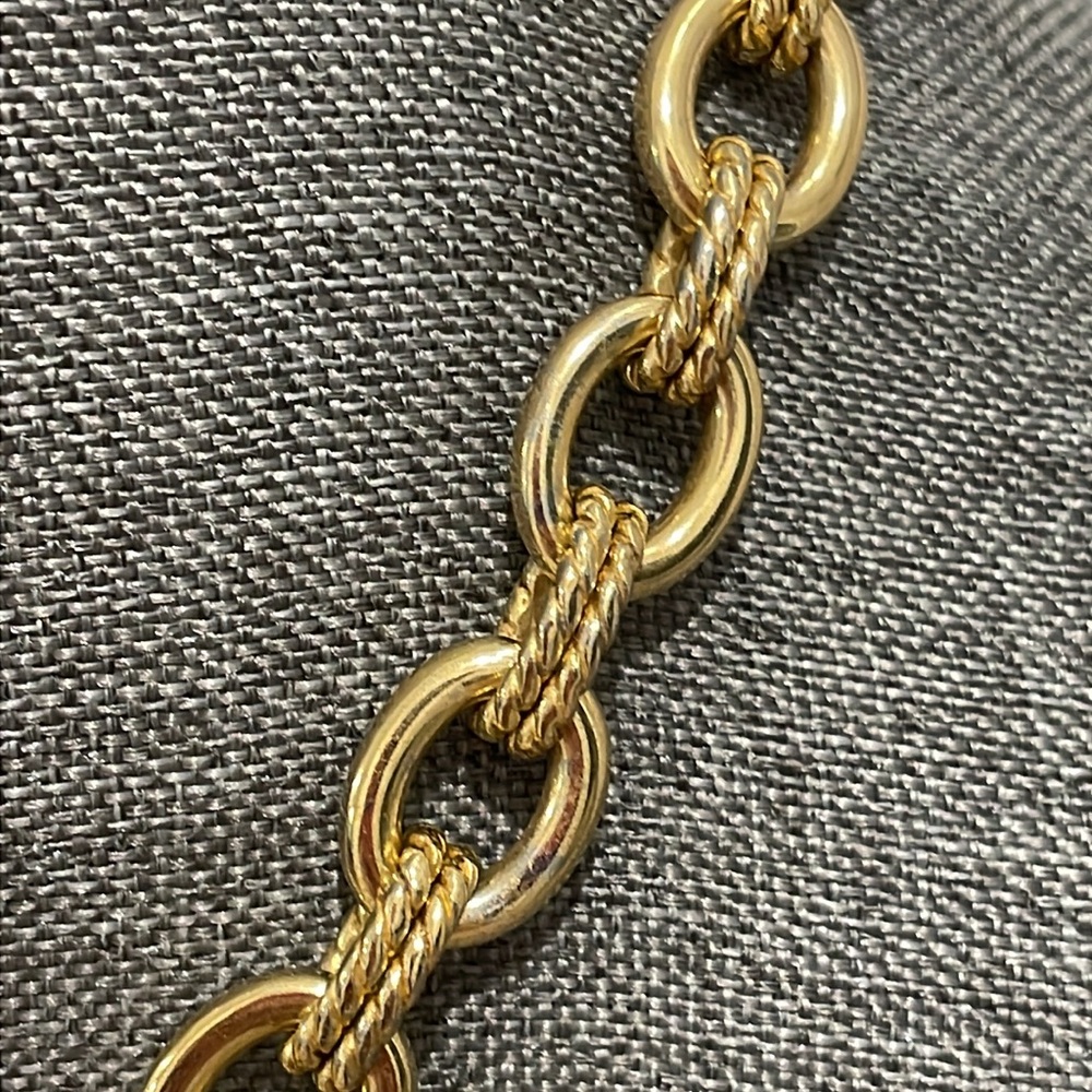 Milor Stainless Steel Gold-Tone Rope Link Chunky Necklace - Picture 8 of 16